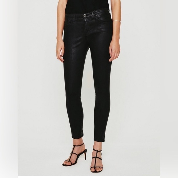 Ag Adriano Goldschmied Denim - AG LEGGING ANKLE SUPER SKINNY  LEATHERETTE COATING size 23